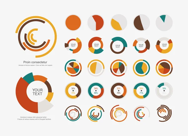 Cirkeldiagram pictogrammen — Stockvector