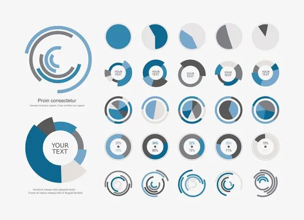 Cirkeldiagram ikoner — Stock vektor