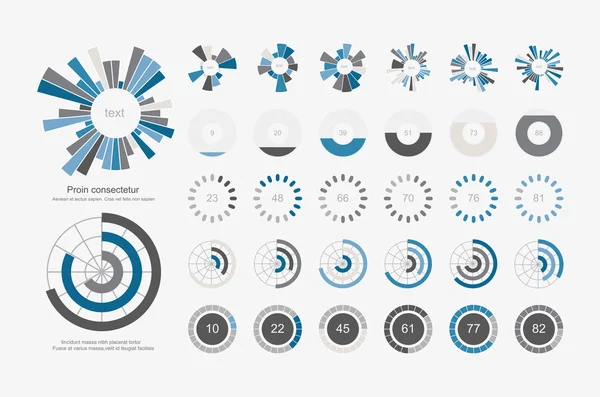 Infographic elements.pie diagram készlet ikon — Stock Vector