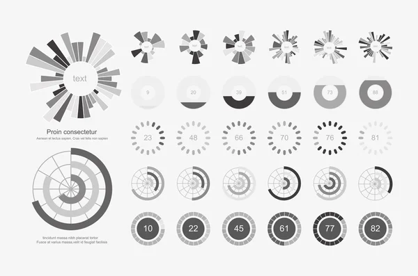 Infografis Elements.Pie chart set ikon - Stok Vektor