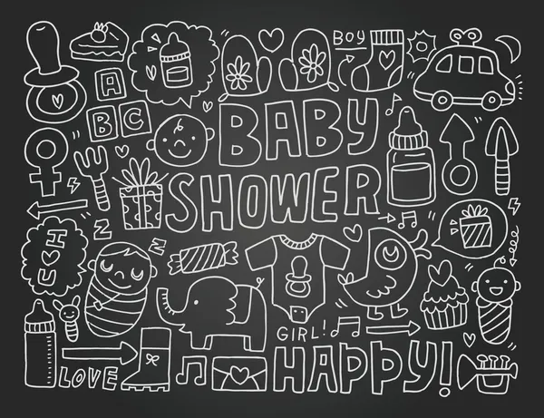 Blackboard rabiscar bebê fundo —  Vetores de Stock