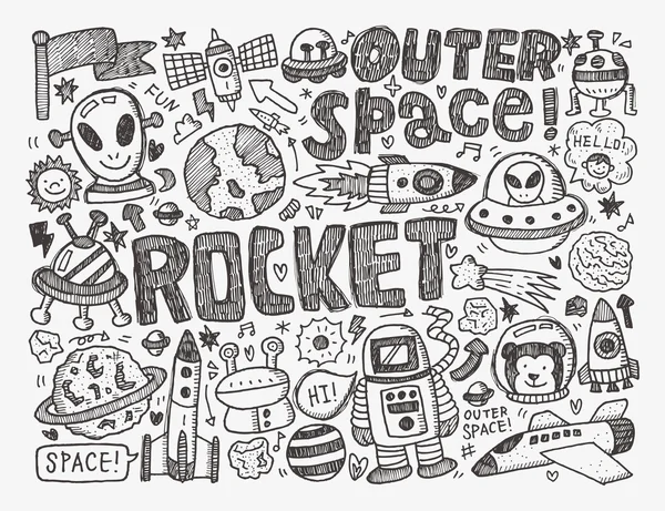 Doodle Space Element — Stockvektor