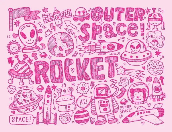 Doodle elemento espacial — Archivo Imágenes Vectoriales