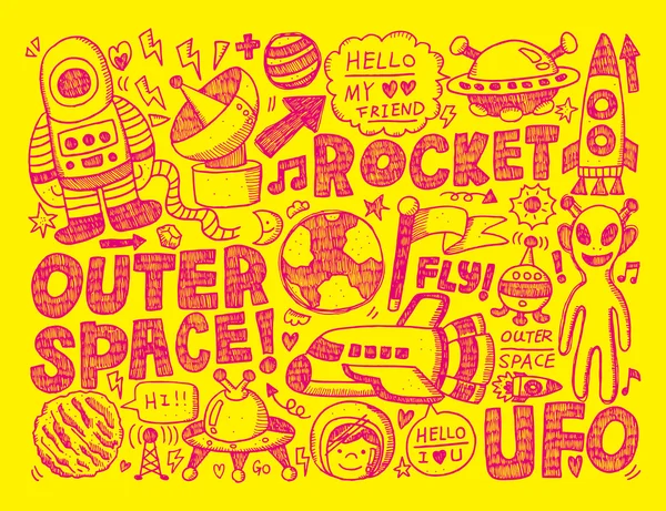 Doodle Space Element — Stockvektor