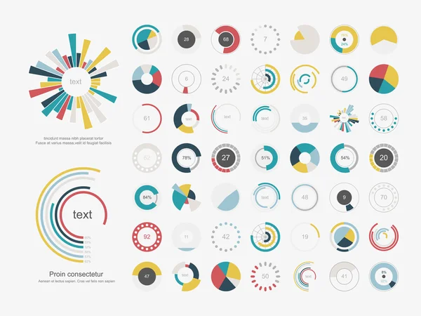 Infographie Elements.Pie graphique ensemble icône . — Image vectorielle