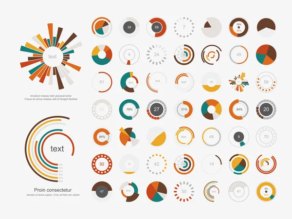 Infographic elements.pie grafiek ingesteld pictogram. — Stockvector