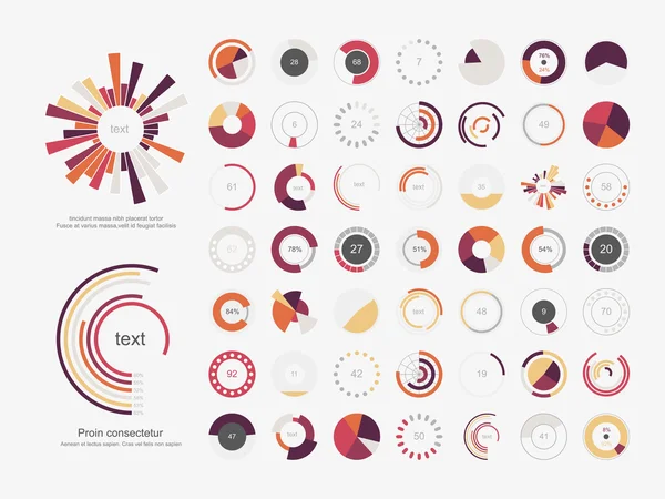 Infographie Elements.Pie graphique ensemble icône . — Image vectorielle