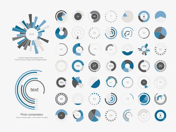 Ikona množiny Infographic elements.pie graf. — Stockový vektor