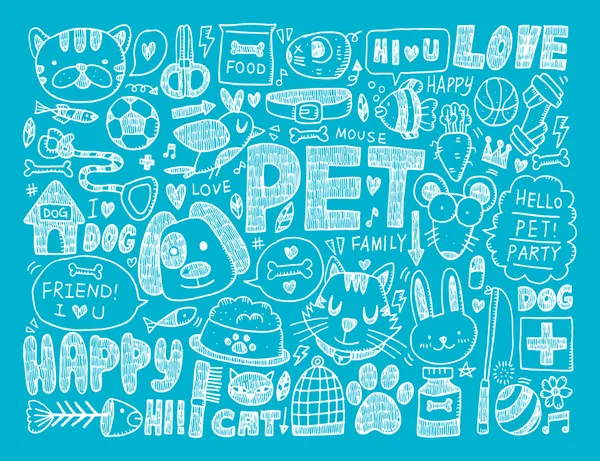 Doodle pet background — Stock Vector