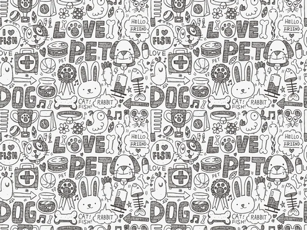 sorunsuz doodle evde beslenen hayvan desen