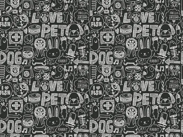 Patrón de mascota Doodle — Archivo Imágenes Vectoriales