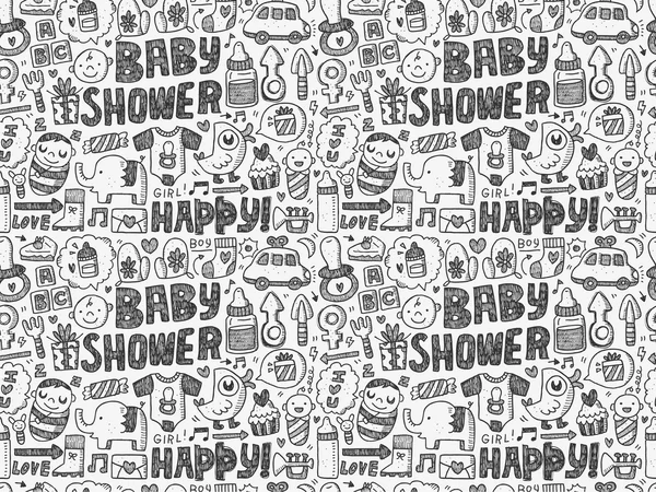 Doodle baby pattern — Stock Vector