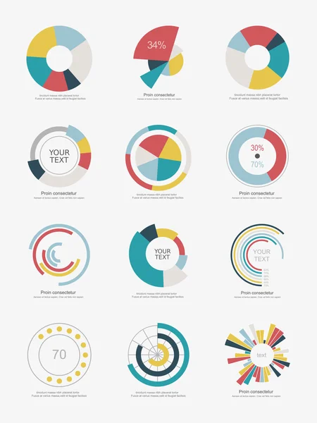 Graphiques à secteurs infographiques — Image vectorielle