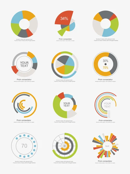 Bilgi grafik pasta grafikler — Stok Vektör