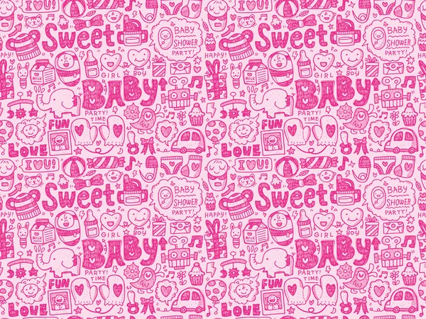 Doodle baby patroon — Stockvector