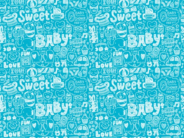 Doodle baby patroon — Stockvector