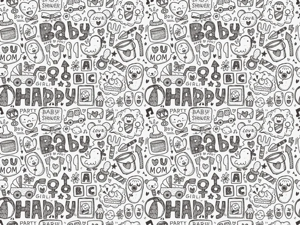 Doodle baby pattern — Stock Vector