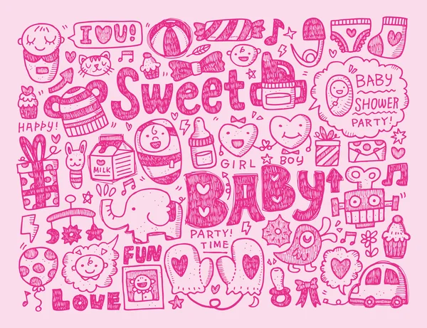 Doodle baby background Stock Vector