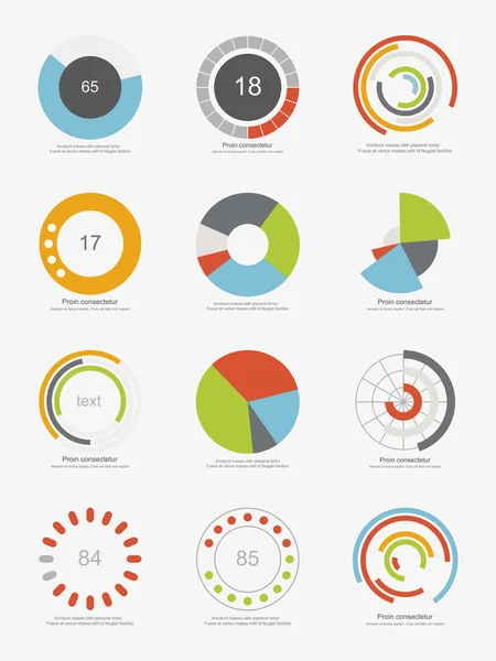 Infographic cirkeldiagrammen — Stockvector