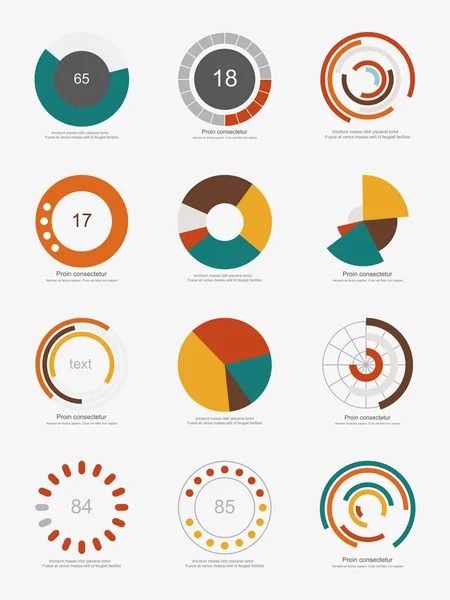 Infographic wykresy kołowe — Wektor stockowy