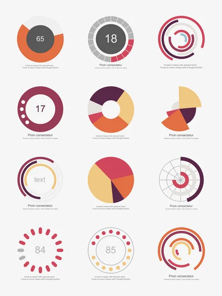 Infographic wykresy kołowe — Wektor stockowy