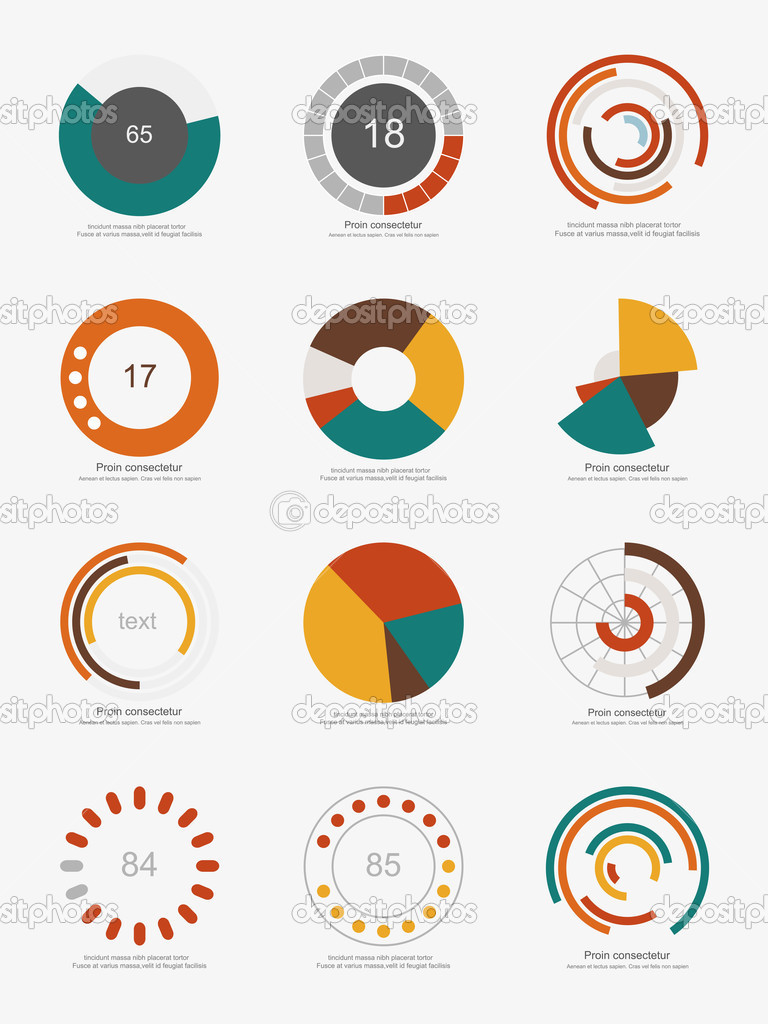 Infographic pie charts