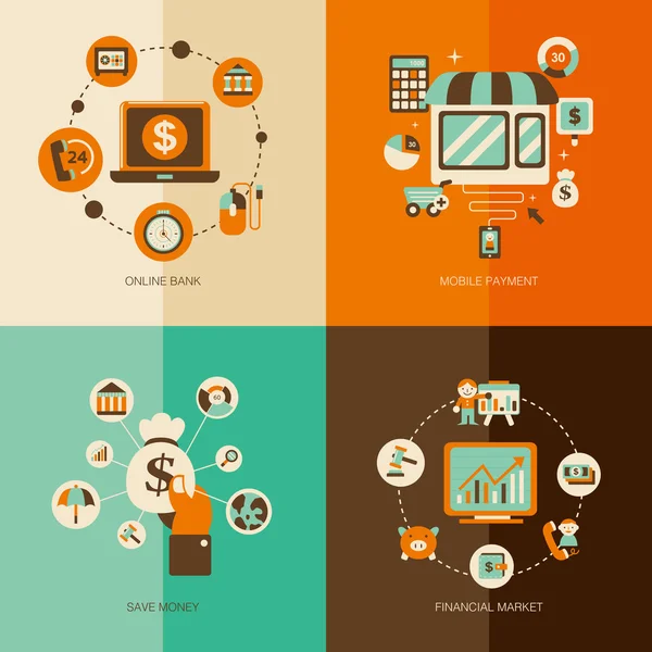 Concepto global del mercado financiero — Archivo Imágenes Vectoriales