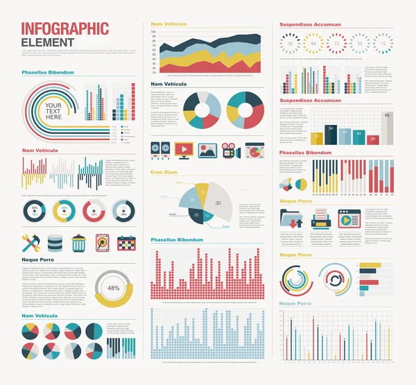 Ensemble d'éléments d'infographie — Image vectorielle