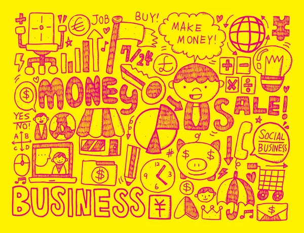 Fond de commerce de Doodle — Image vectorielle