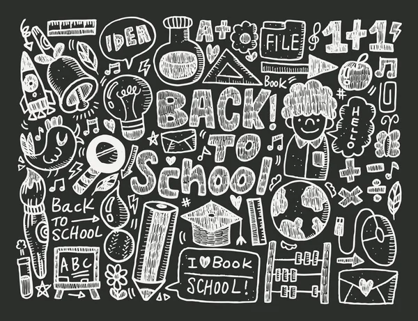 Doodle de volta ao fundo da escola — Vetor de Stock