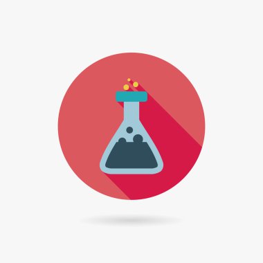 uzun gölgeler ile laboratuvar cam düz stil simgesi