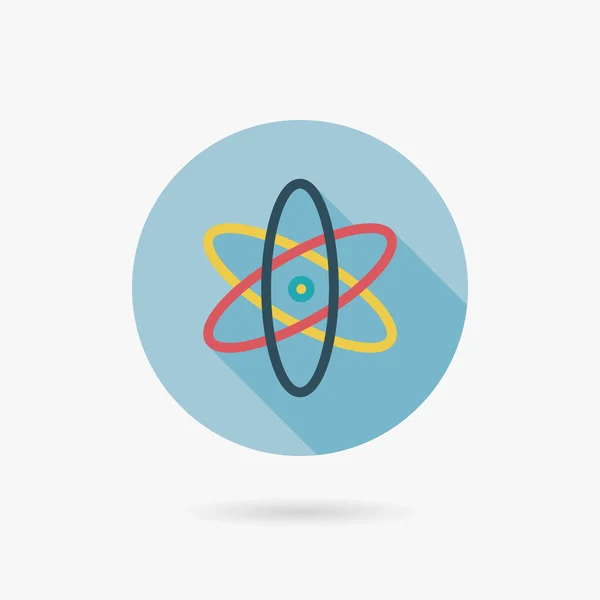 Ícone de estilo plano Molecule com sombras longas —  Vetores de Stock