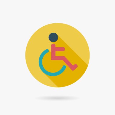 Disabled Flat long shadow icon clipart