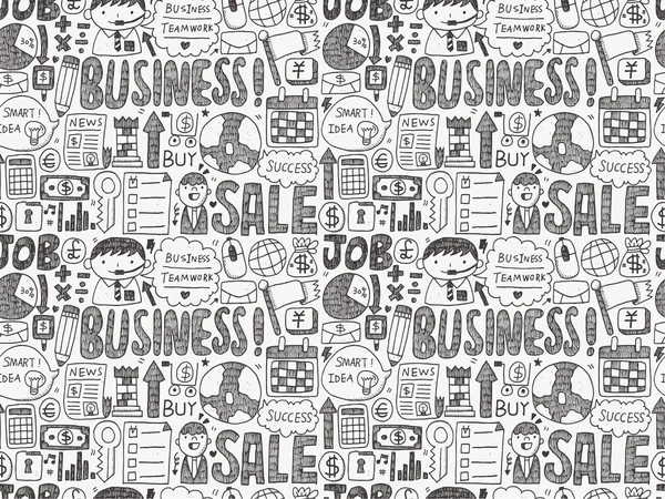 Modello di business doodle senza soluzione di continuità — Vettoriale Stock