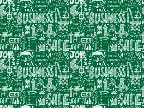 Seamless doodle business pattern — Stock Vector