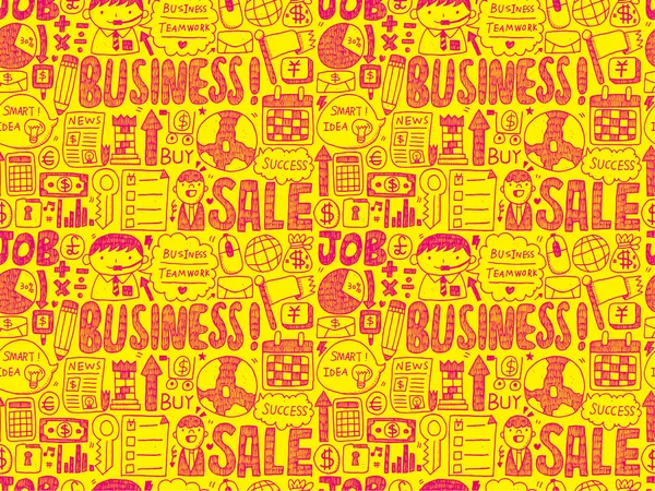 Seamless doodle business pattern — Stock Vector