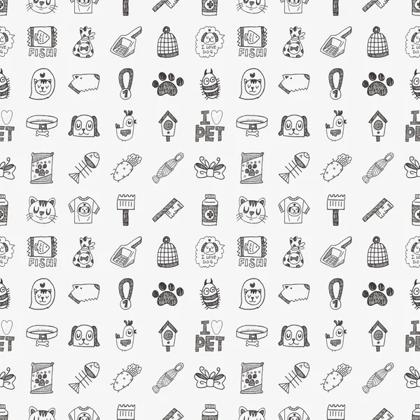 Doodle μοτίβο κατοικίδιο ζώο — Διανυσματικό Αρχείο
