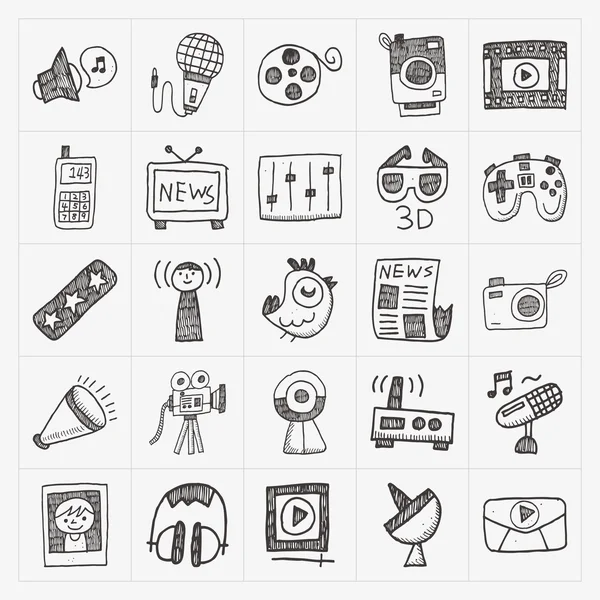 Conjunto de iconos multimedia — Vector de stock