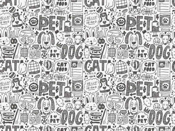 Doodle pet pattern — Stock Vector