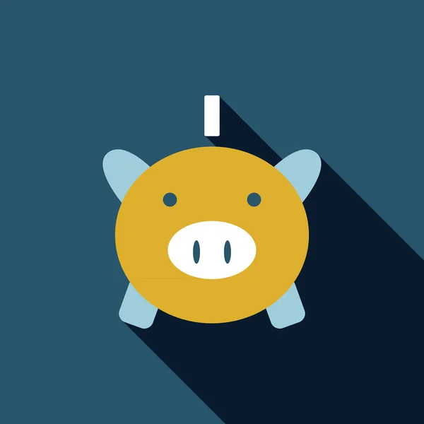 Piggy bank flat icon — Stock Vector