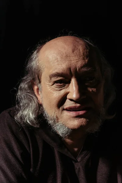 턱수염 흰머리를 그을린 철학자의 초상화 — 스톡 사진
