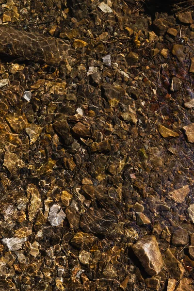 Top view of stones on bottom of lake — Stock Photo