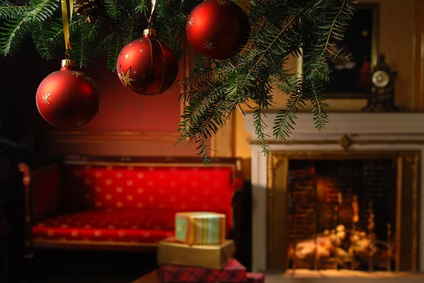 Christmas balls and gifts