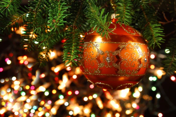 Christmas Tree Bauble on luminous background — Stock Photo, Image