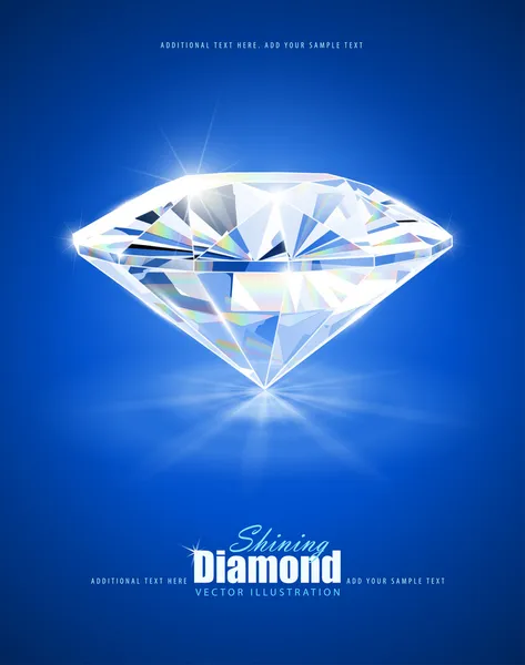 Diamant op blauwe achtergrond — Stockfoto