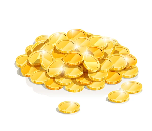 Golden coin heap — Stock Vector