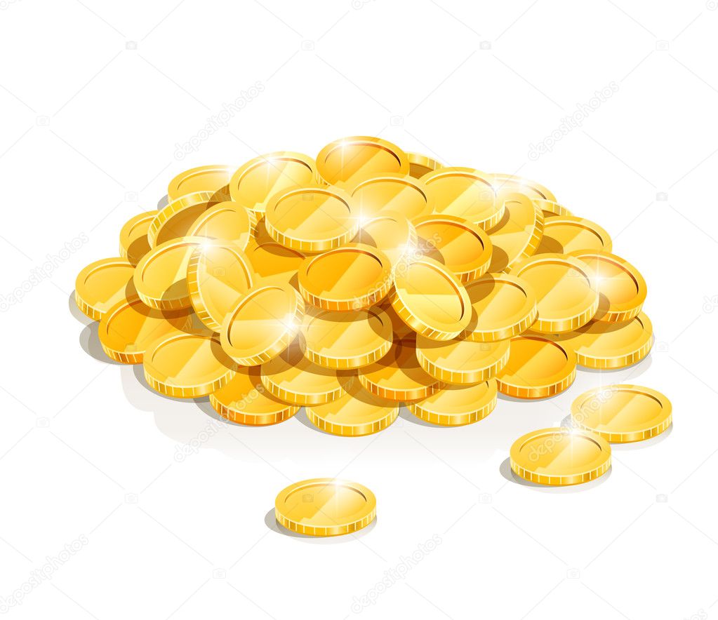 Golden coin heap