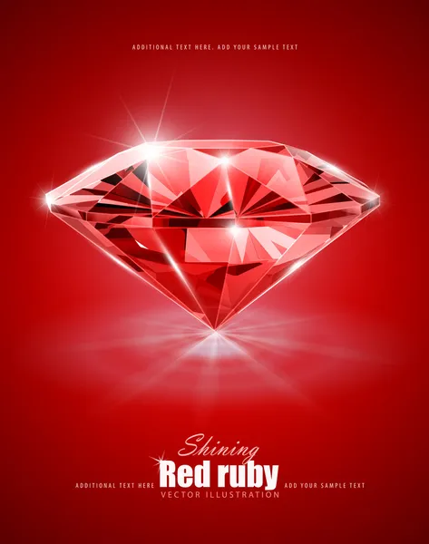 Diamant sur fond rouge — Image vectorielle