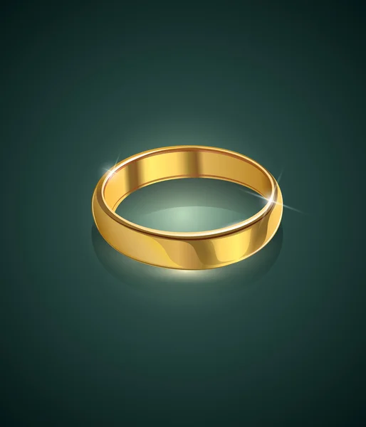 Anillo de bodas de oro — Vector de stock