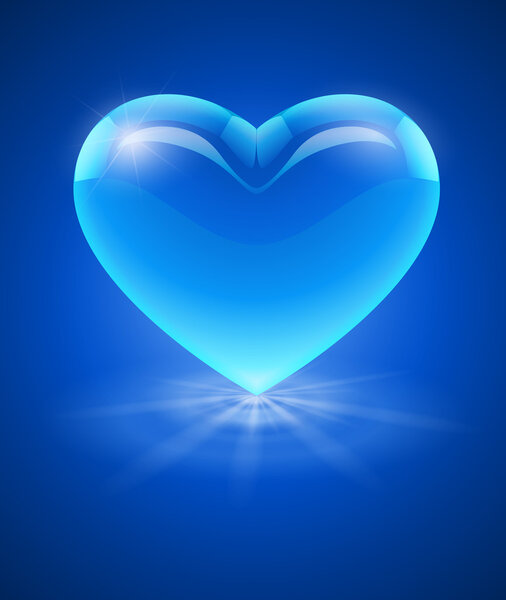 Blue glass heart